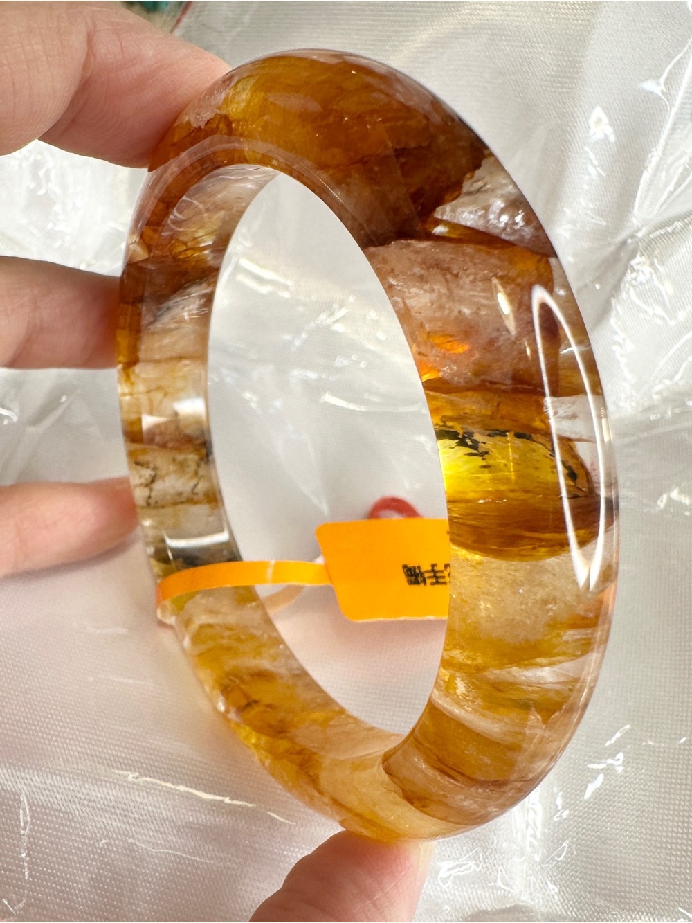 Golden and Fire Quartz Bangle Size 57 mm